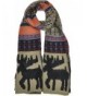 Hand By Hand Aprileo Women's Nordic Moose Knitted Scarf Winter Warmth Long - Taupe Multi. - C612GUFWSWX