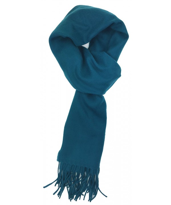 Plum Feathers Rich Solid Colors Cashmere Feel Winter Scarf - Teal - CK180ZE04SC