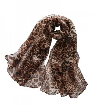 DAPENG Women Girl Chiffon Skull Printed Long Soft Scarf Shawl - Leopard - CJ12MMSLQEX