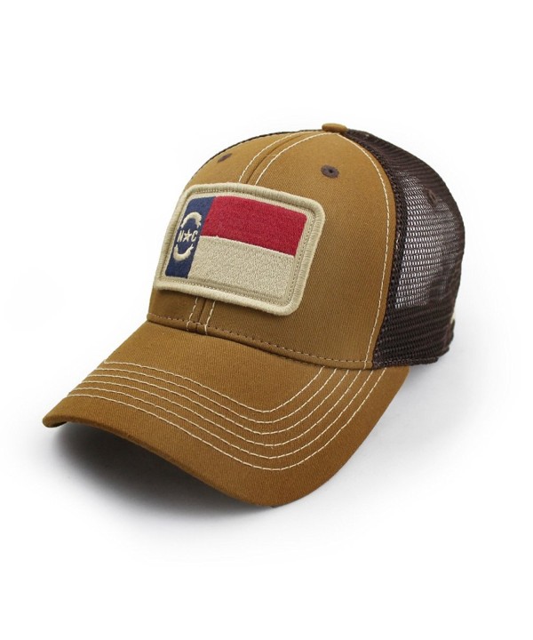 State Legacy Revival North Carolina Flag Trucker Hat- Structured- Tobacco Brown - CC12NZTFM20