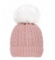 ThunderCloud Men & Women's Luxurious Faux Fur Pompom Thick Knit Winter Beanie - Pink - C21884MRTIN