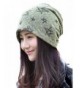 Qiabao Stretch Stars Print Slouchy Skull Beanie Hat Cap for Women - Green - CA12MLODKHJ