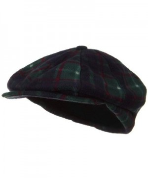 Fleece Winter Newsboy Hat - Green Plaid - C4116MT0HTT