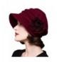 Maitose Women's Decorative Flowers Wool Beret - Red - CZ126NOBP9X