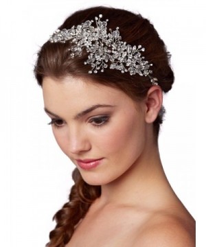 Mariell Couture Crystal Spray Bridal Headpiece Hair Vine - Wedding Hairband Glam - CF12O6NUNO4