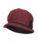 Women's Rolled Brim Cabbie Cap - Red - C9127A77ZE5