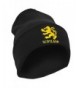 Mens Scotland Lion Design Embroidered Winter Beanie Hat - Black - CG116JKUO03