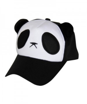 ROPALIA Womens Snapback Baseball Cap Hip Hop Beret Korean Vogue Panda Cartoon Hat - Black - CK129840767