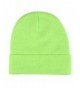 Knit Cuffed Beanie Watch Cap Neon Colors - Neon Green - C6125W98J6R
