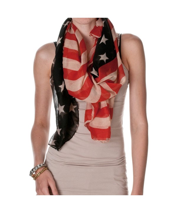 Riverberry Womens Vintage American Flag Scarf- American Flag- One Size - CW11K0K92NN