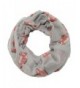 Trelemek Women's Cute Soft Lightweight Fox Printed Infinity Scarf - Grey New - C81882RTYG2