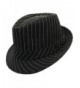 LAFSQ Unisex Classic Manhattan Vintage Fedora Hat - 105-black/Stripe - C41822HKI99