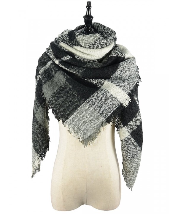 Zando Blanket Oversized Scarves Fashion - G Black Grey Scarf - CT186A4MZII