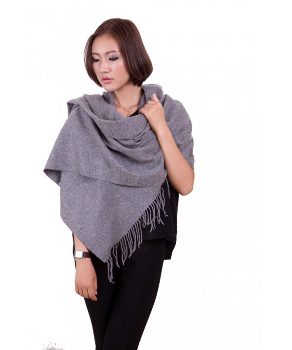 70" Long Pashmina Shawl Wraps Lambswool Scarf for Women Gift Box Idea - Grey - CT128S9N0VR