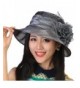 Mandy's Women's Summer Large Brimmed Hat Sandbeach Sunscreen Hat Cap - Grey - CA120X36KSB