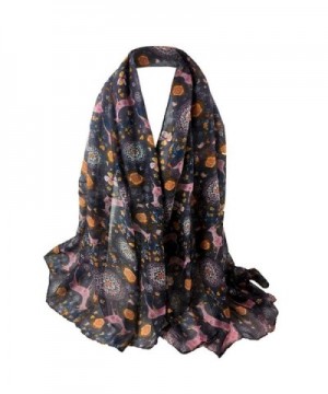 Women Scarf Shawl Christmas Deer Print Scarf Soft Long Wrap Stole Pashmina Scarves - Gray - C51885MT0E3