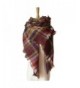 Womens Stylish Plaid Blanket Scarf - Brown - CC186ST8SW6