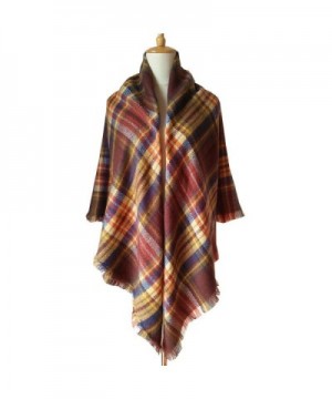 Womens Stylish Plaid Blanket Scarf