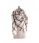 xsby Women's Fall Winter Scarf Classic Tassel Plaid Soft Blanket Shawl Scarves - Beige - CK187IOTKNY