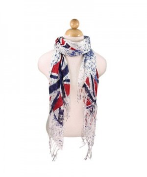 TrendsBlue UK British Flag Union Jack Peace Scarf - CK11CTQ53MF