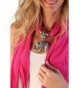 Women's Fashion Pendant Real Metal Elephant Scarf - Fushia - CS11QDKRVIR