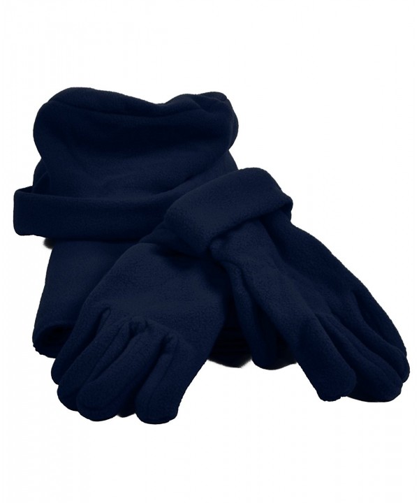 Women's Polyester Fleece Winter Set with Matching Hat- Gloves- and Scarf - Black - CV11T8MTQN5