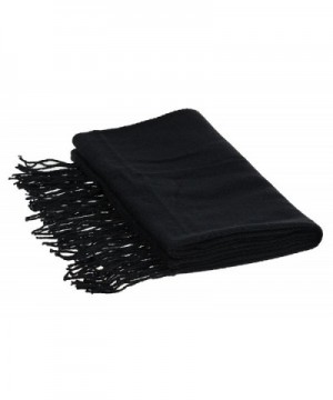 Sven Home Womens Cashmere Scarf Men Solid Color Long Shawl Winter Scarves 75" x 25" Warm scarfs - Black - CO12MXF1JJX