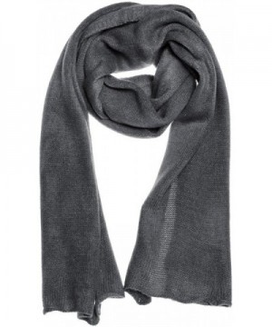 AN1225 Men's- Women's or Kids Basic Plain Knit Solid Color Scarf Muffler- Easy Neck Wrap - Gray - CE12MXEZMLM
