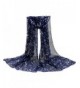 Lavany Women's Soft Musical Note Neck Scarf Thin Chiffon Long Shawl Wrap Scarves - Navy - CO186GLKKNC