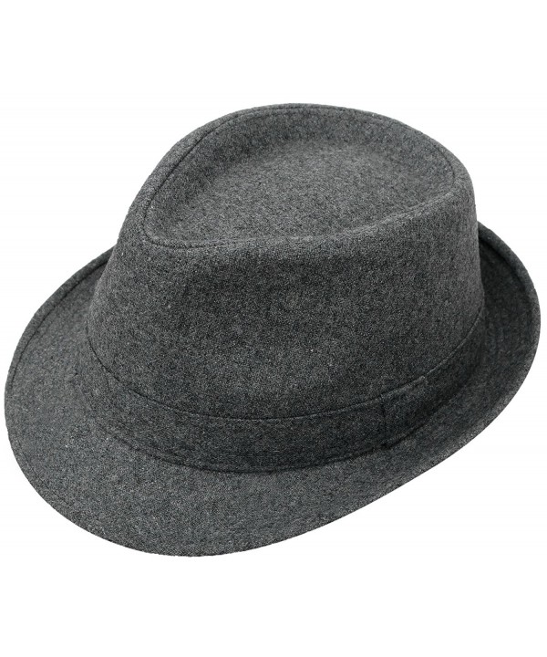 Hemantal Men's/Women's Cotton Blended Short Brim Fedora Hat Manhattan Hat - C.grey - C1180D4ASEO
