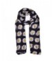 LUNIWEI Womens Daisy Flower Print Soft Scarves (Black) - CM120NEKZOZ