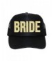 Bride Trucker Hat by Classy Bride (Black and Gold Glitter) - CC17AYRWD5X