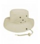 MG Men's Brushed Cotton Twill Aussie Side Snap Chin Cord Hat - Natural - CK11QK8O1RB