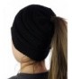 VANGAY Beanie Tail Women's Soft Stretch Knit- Messy High Bun Ponytail Beanie Tail Cap Hat - Black - CI1883MTZ5C