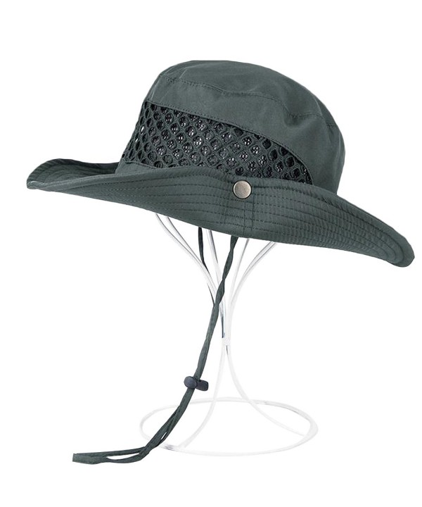 HOMEJU Unisex Wide Brim Hat for Fishing-Camping-Waterproof Outdoor Transit Sun Hat - Dark Grey - CV183GOWEGC