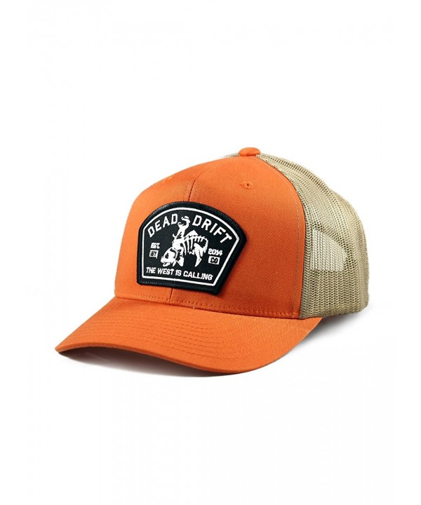 Fly Fishing Hat Bucking Trout Orange Trucker Snapback Dead Drift Fly - Orange/Cream - CO12FFNNDYN