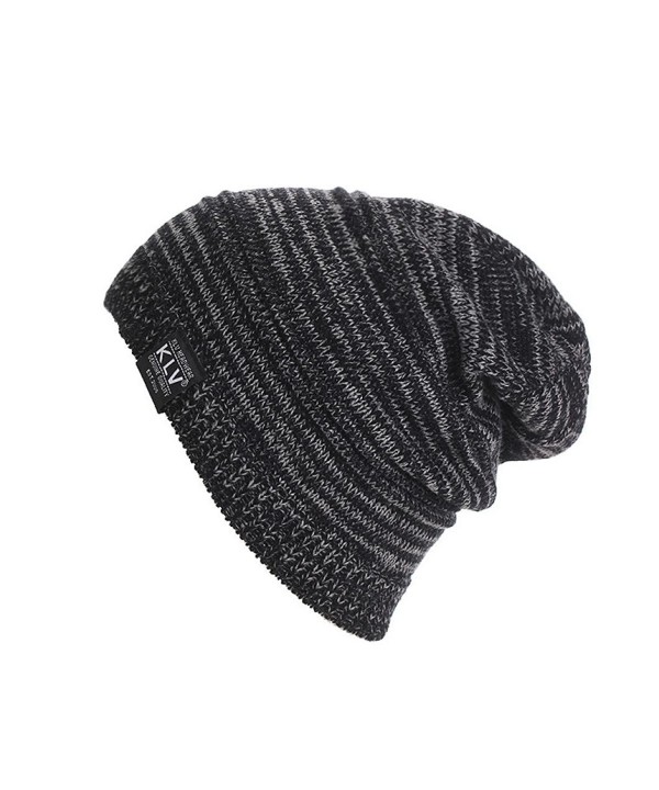 Perman Men Women Unisex Knit Baggy Beanie Winter Hat Ski Slouchy - Black - CC12NEUQW1W