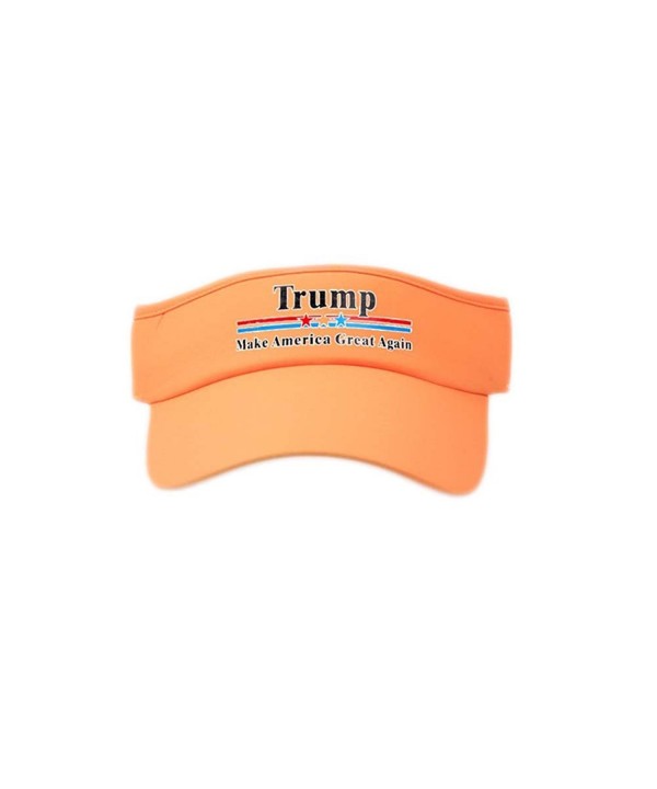 Detroital Trump Make America Great Again Wide Brim Hat Summer UV Protection Cap - Orange - CJ17YORHYEC