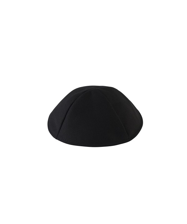 Classic Black Kippah -Lightweight- Breathable Polyester Jewish Yarmulke by Ahead - Black Terylene - C4185RY3AKU