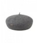 100% Wool Berets Cap for Women Beanies Cap Artist Hats French Style - Light Grey - CY18690LHK5