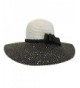 Luxury Divas Two-Tone Shimmery Sun Hat - Black & White - CU11K56BUIH