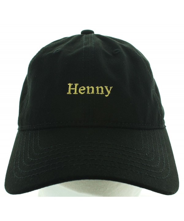 Henny Hat Embroidered in USA Baseball Hat - Black - C717WX87UX8