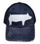 Loaded Lids Women's Giant Pig Design Bling Baseball Cap - Navy/White - CO184ZIL43E