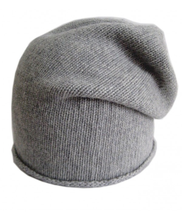 Frost Hats Italian Cashmere Slouchy - Gray - CZ11UIQUJXV