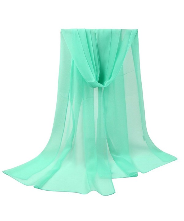 LEEZO Women Fashion Lightweight Chiffon Artistic Scarf Cover-ups Shawl Wrap F - Green - CN17YTC7S4I