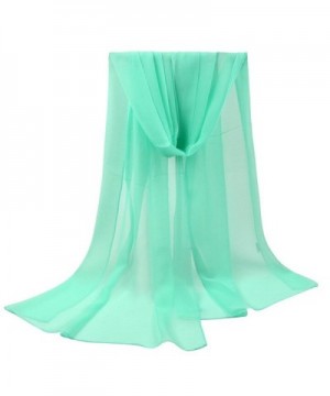 LEEZO Women Fashion Lightweight Chiffon Artistic Scarf Cover-ups Shawl Wrap F - Green - CN17YTC7S4I