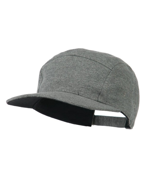 Jersey Fabric 5 Panel Snapback Cap - Charcoal - C111KYP78IP