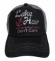 Glitter "Lake Hair Don't Care" Black/Grey Trucker Cap Hat - Silver and Hot Pink Glitter - CV12GLA64OT