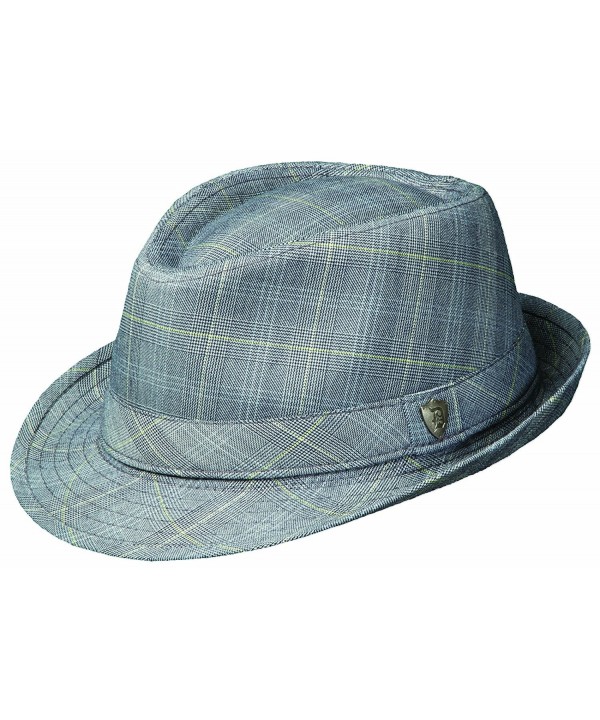 Dorfman Pacific Plaid Suiting Fedora with Self Trim HAT - Grey - CL11CFCVGZ1