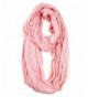 Modadorn Spring Fall New Summer Metallic Crinkle Infinity Scarf - Pink - CA11CD5JMHT